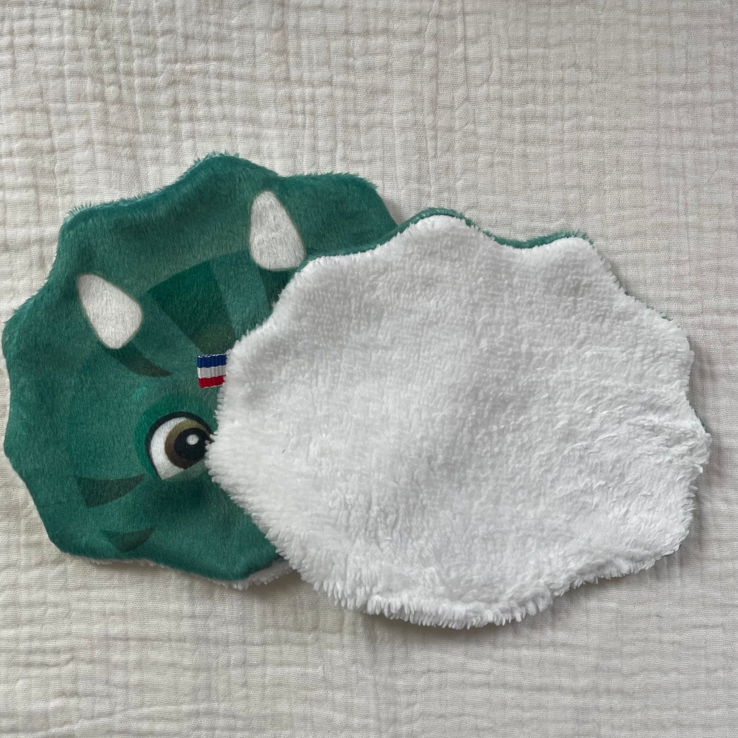 Lot de 2 lingettes lavables - Dinosaure