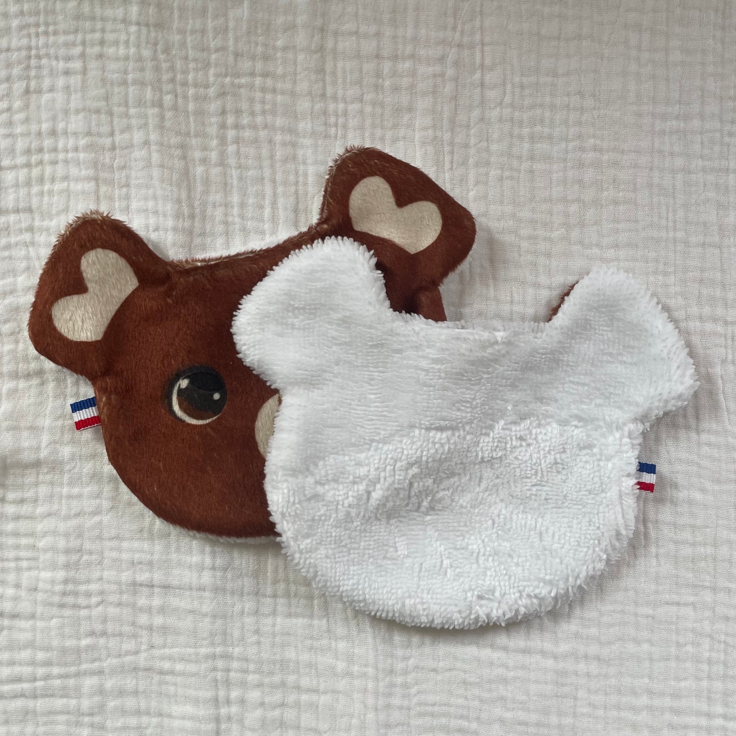 Lot de 2 lingettes lavables - ourson