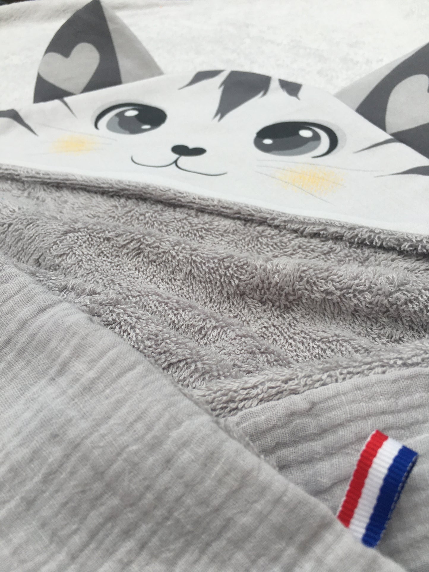 cape de bain bébé - chat