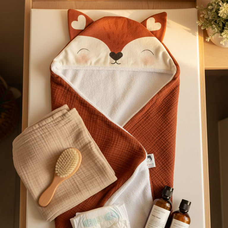 Cape de bain bébé Renard