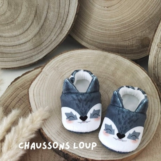 chaussons bébé loup