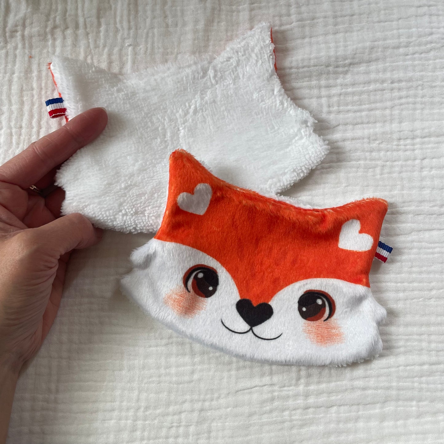 Lot de 2 lingettes lavables - renard