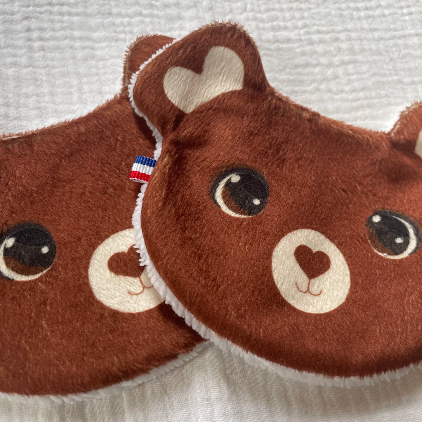 Lot de 2 lingettes lavables - ourson