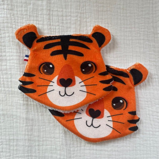 Lot de 2 lingettes lavables - Tigre