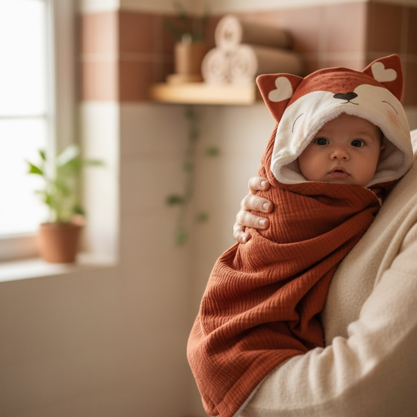 Cape de bain bébé Renard