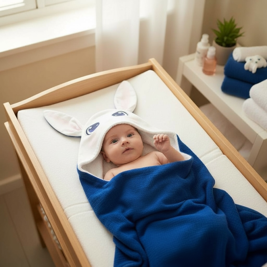 Cape de bain bébé lapin