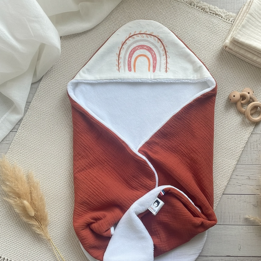 Cape de bain bébé bohème