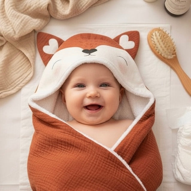 Cape de bain bébé Renard
