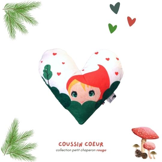 Coussin coeur - collection chaperon rouge