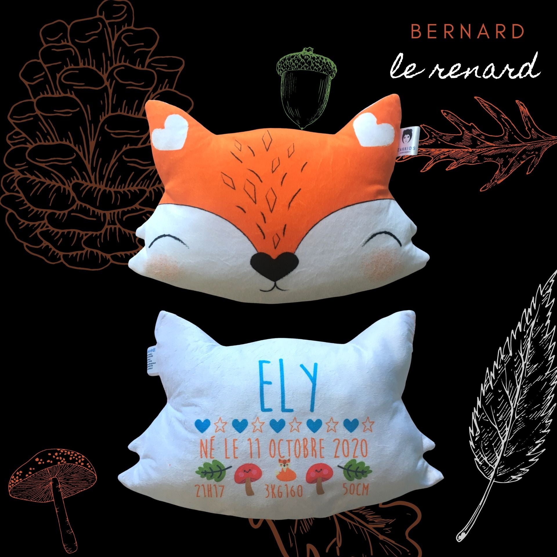 Pouf enfant - renard - Bernard